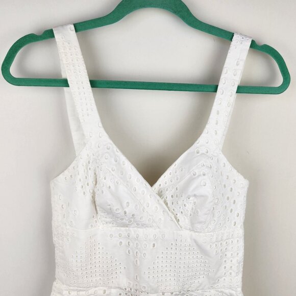 Trina Turk White Tahlia Eyelet Romper Adjustable Straps sz 2 - Picture 3 of 9